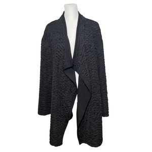 Sole Dione Studio Open Front Cascading Coatigan Black‎ Women Plus Sz 2X Soho Art